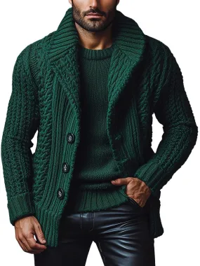 【24-hour shipping】Vintage Lapel Single-breasted Knitted Cardigan