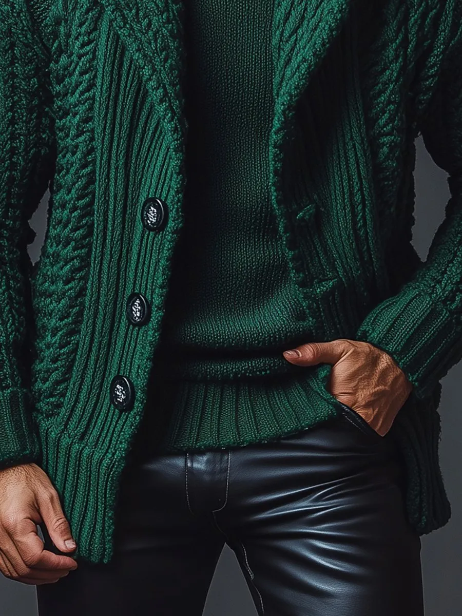 【24-hour shipping】Vintage Lapel Single-breasted Knitted Cardigan