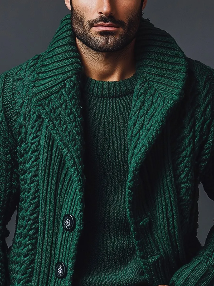 【24-hour shipping】Vintage Lapel Single-breasted Knitted Cardigan