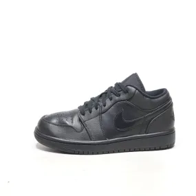 Air Jordan 1 Retro Low-Top Sneakers Leather Black Color For Men