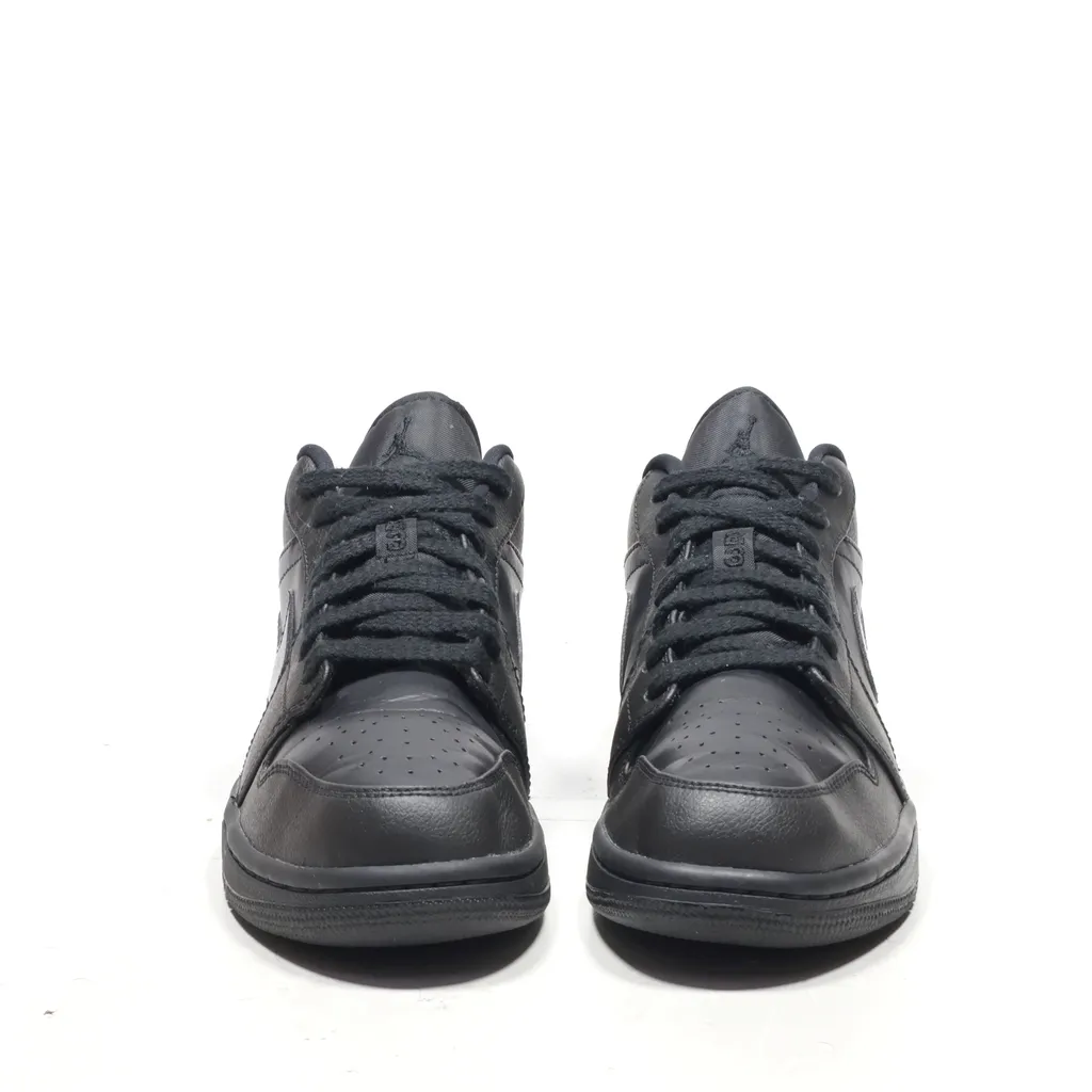 Air Jordan 1 Retro Low-Top Sneakers Leather Black Color For Men