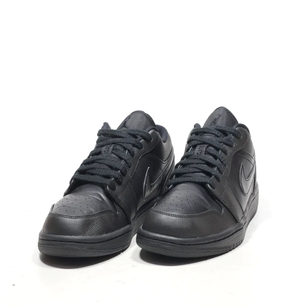 Air Jordan 1 Retro Low-Top Sneakers Leather Black Color For Men