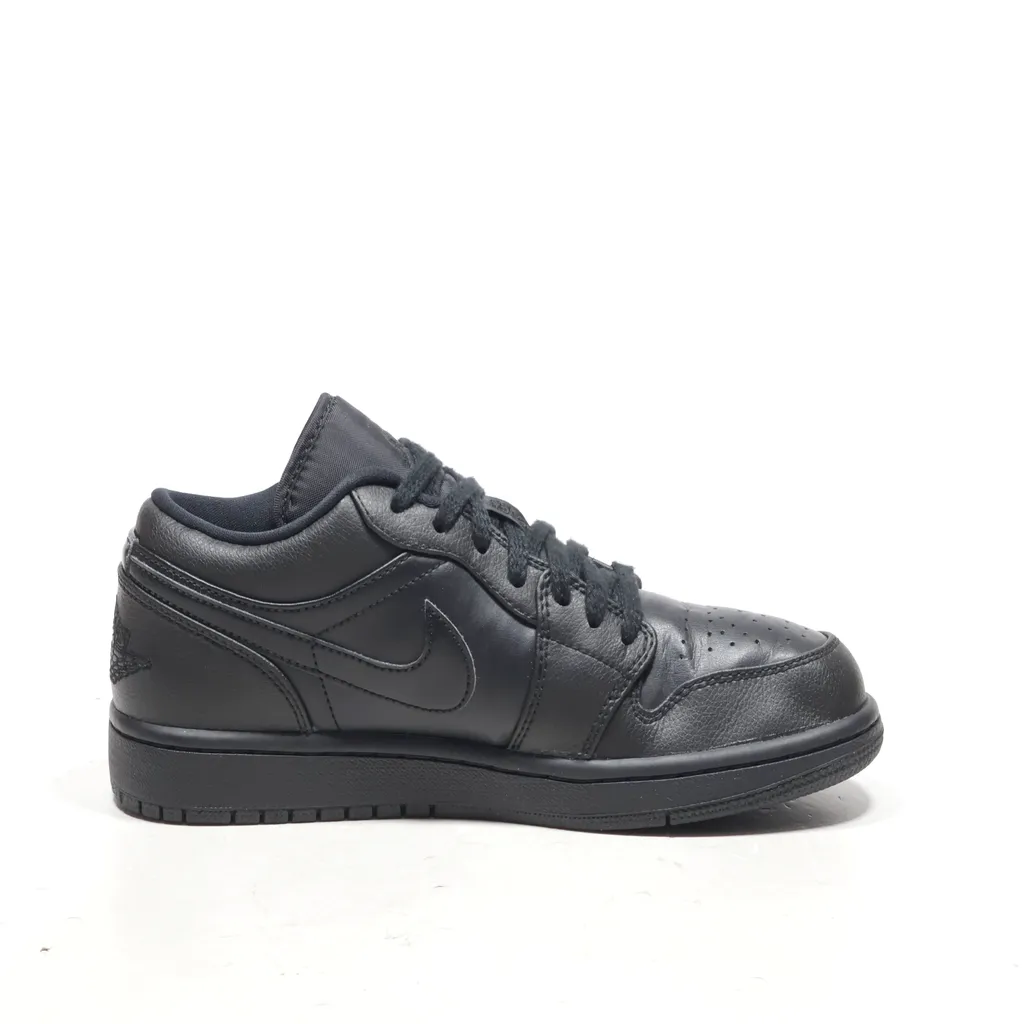 Air Jordan 1 Retro Low-Top Sneakers Leather Black Color For Men
