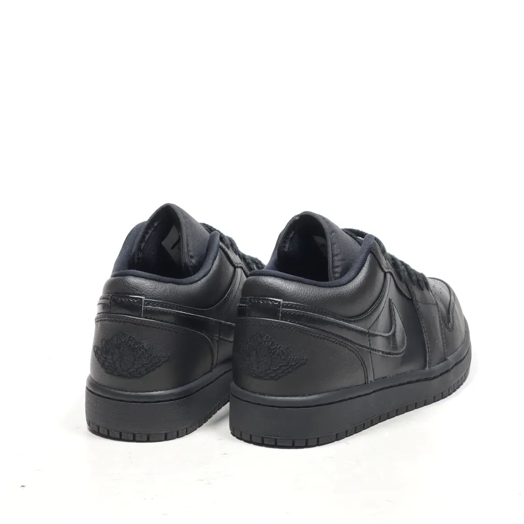 Air Jordan 1 Retro Low-Top Sneakers Leather Black Color For Men