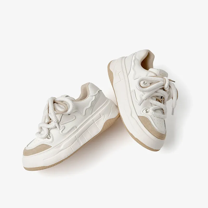 BeauToday Women's Mixed Colors Platform Sneakers with Breathable Air Hole