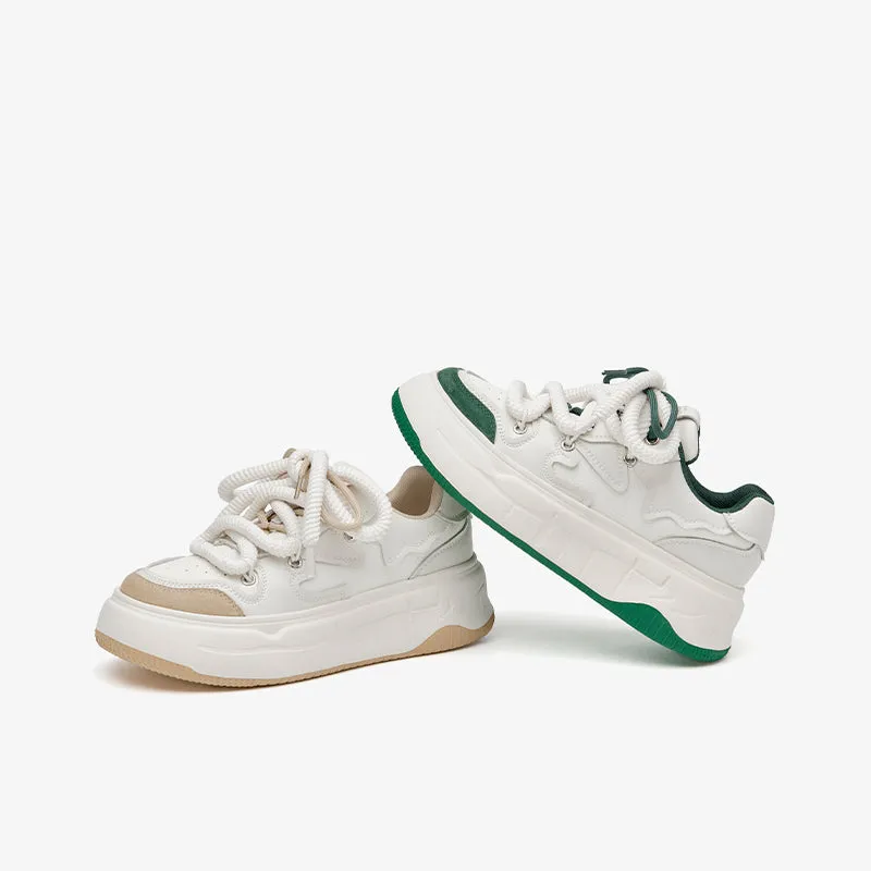 BeauToday Women's Mixed Colors Platform Sneakers with Breathable Air Hole
