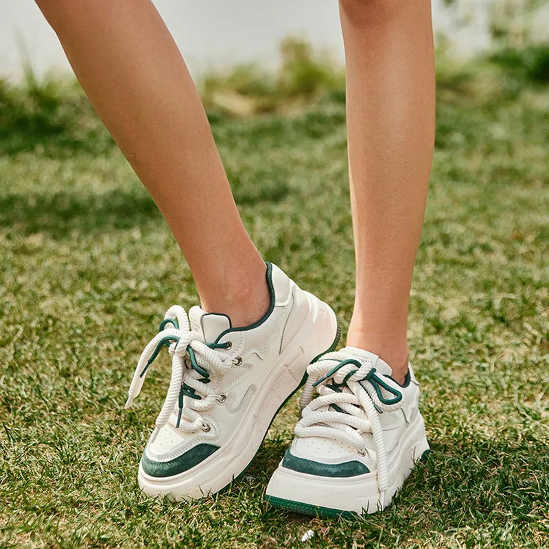 BeauToday Women's Mixed Colors Platform Sneakers with Breathable Air Hole