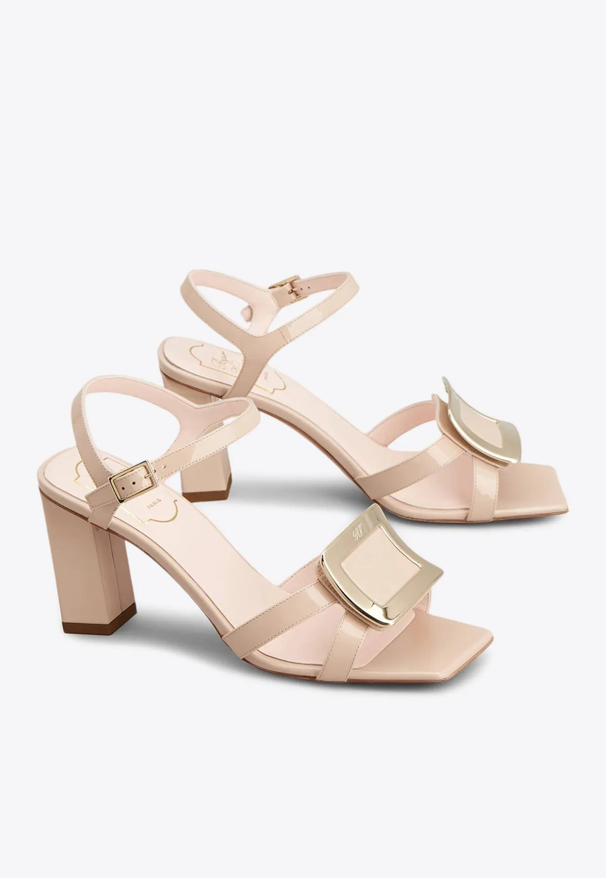 Belle Vivier 75 Logo-Buckle Leather Sandals