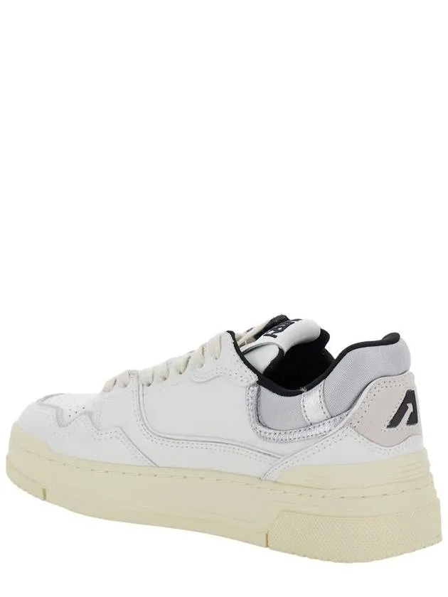 'Clc' White Low Top Sneakers With Logo Patch In Leather Woman