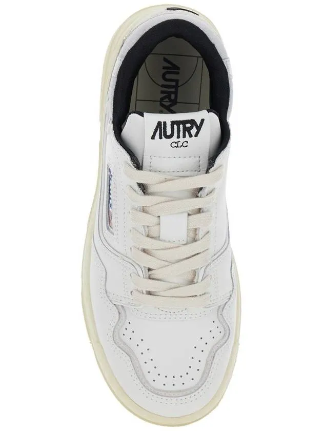 'Clc' White Low Top Sneakers With Logo Patch In Leather Woman