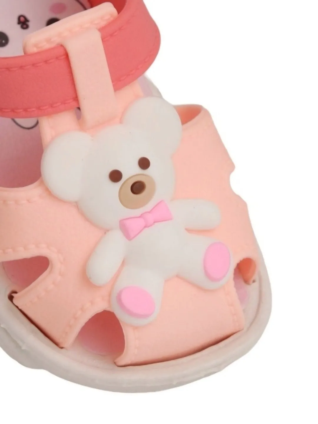 Delightful Pink Teddy Bear Sandals For Girls