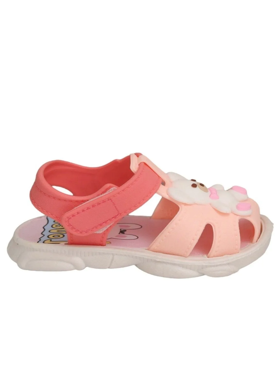 Delightful Pink Teddy Bear Sandals For Girls