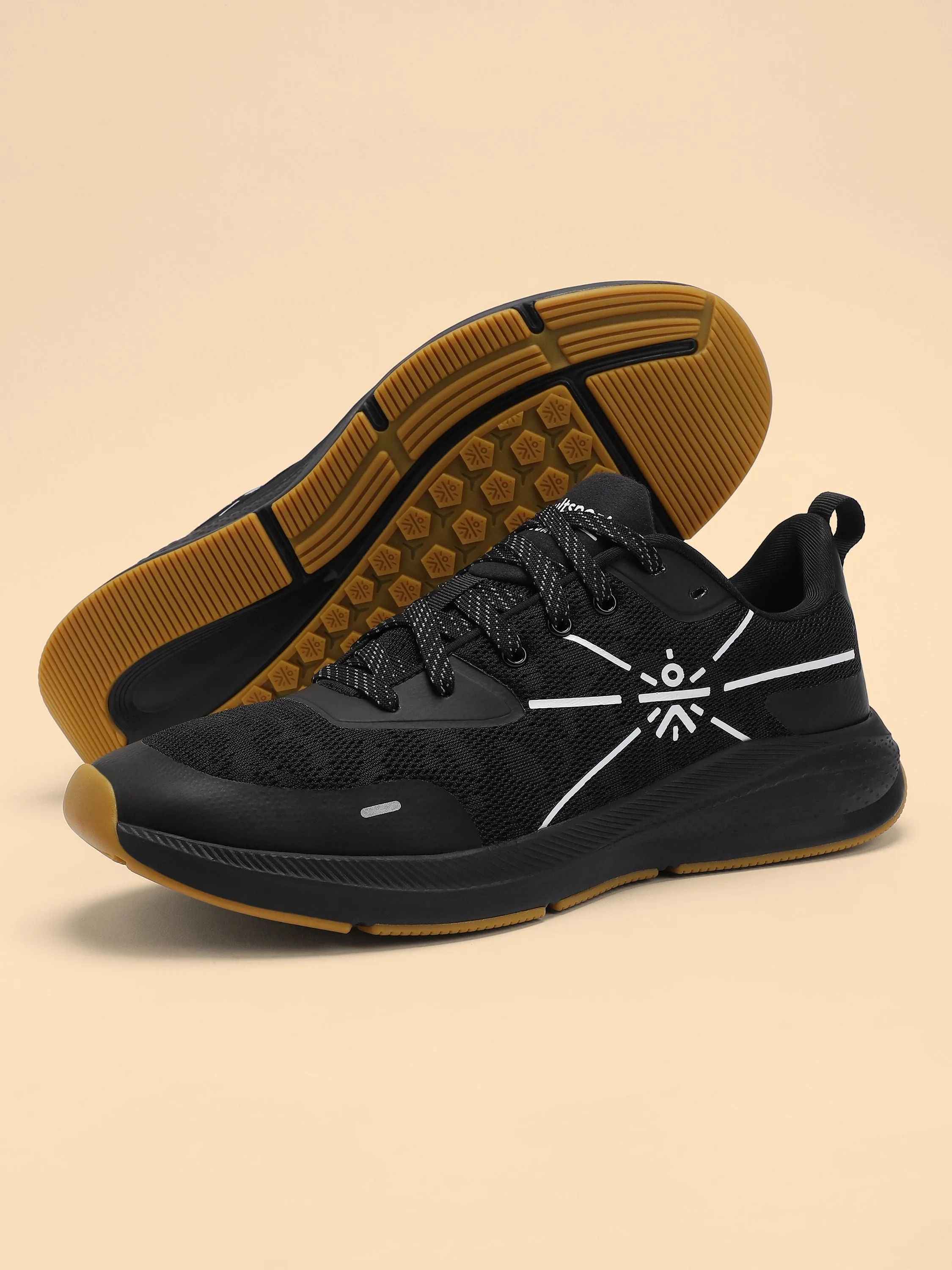 Flomo Men Running Shoes - Black/Mustard