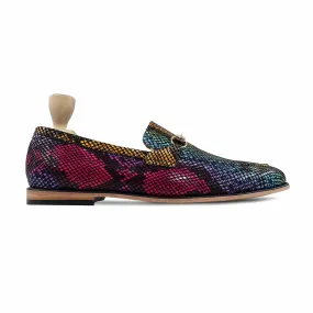 Handmade Custom Calf Leather snake pattern Mens Loafers