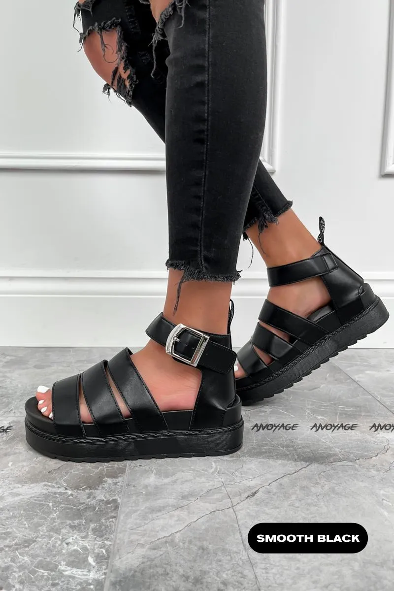IMMI Chunky Gladiator Sandals - Black Smooth