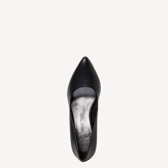 Marco Tozzi Black Matt Court Shoe