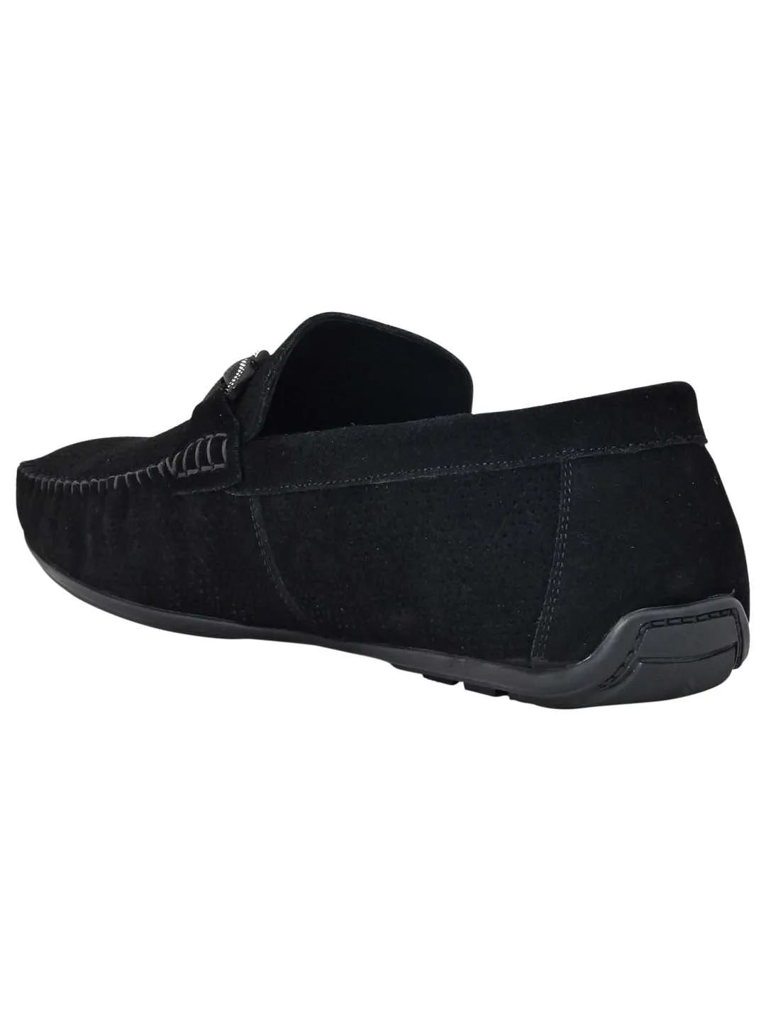 Men Black Perforated Loafers