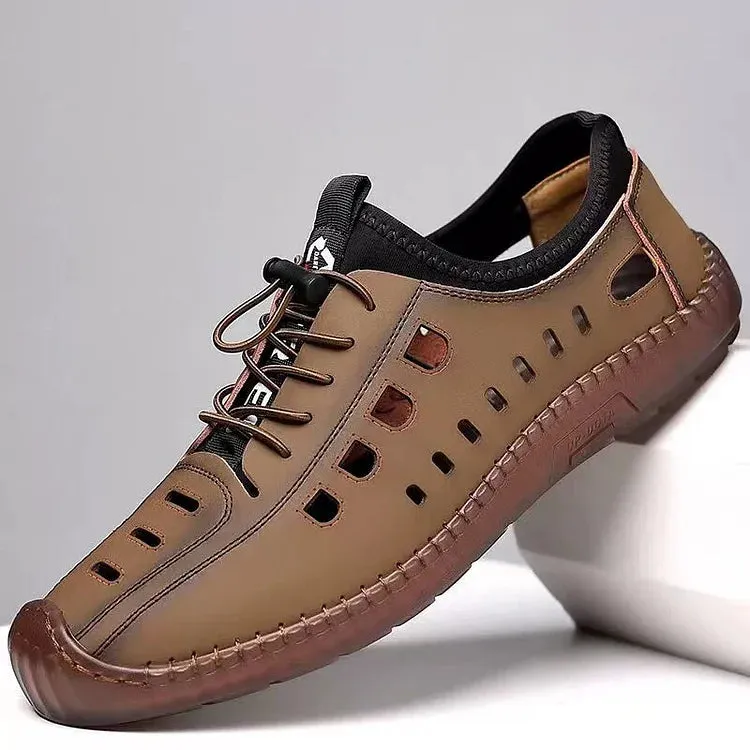 Men's sandals Summer soft leather breathable shoes