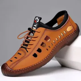 Men's sandals Summer soft leather breathable shoes
