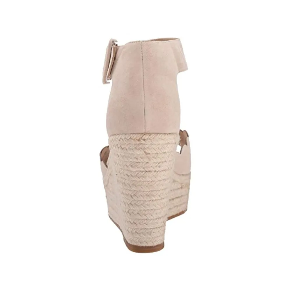 Rica Beige Kid Suede Pelle Moda Wedge Sandals