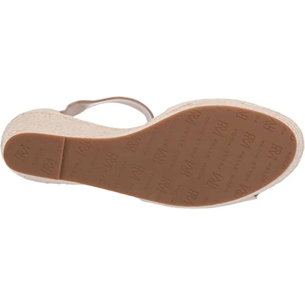 Rica Beige Kid Suede Pelle Moda Wedge Sandals