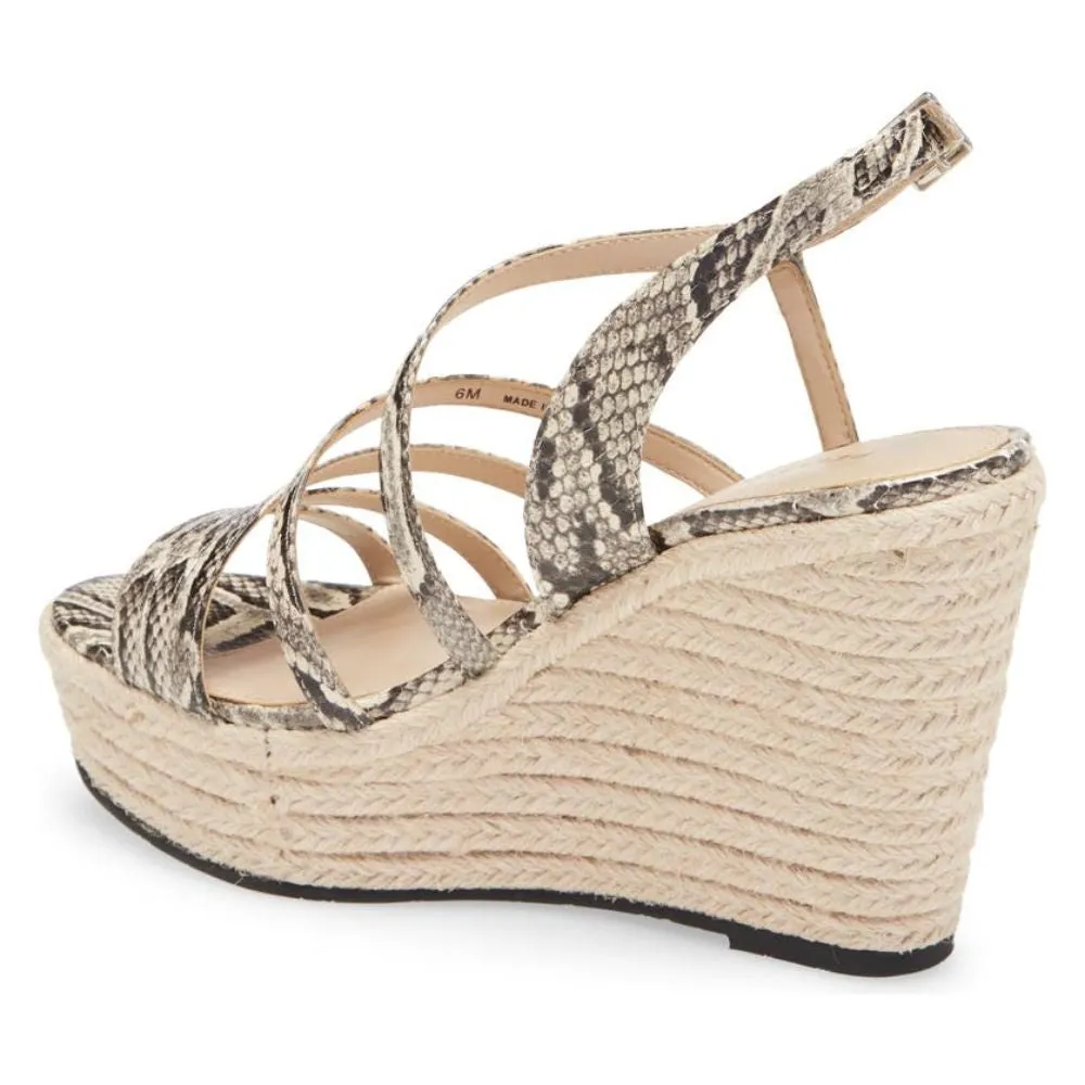 Ritter Black and White Snake Leather Pelle Moda Wedge Sandals