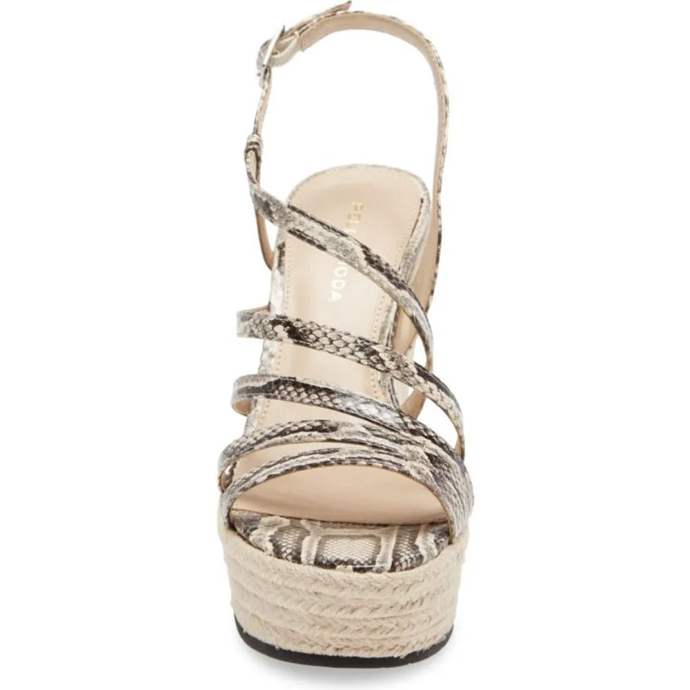 Ritter Black and White Snake Leather Pelle Moda Wedge Sandals