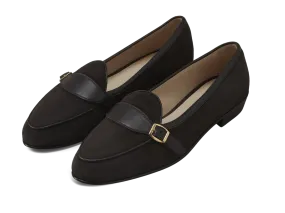 Sagan Buckle in Lusitanias Dark Brown Asteria Suede