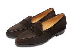 Sagan Ivy in Dark Brown Glove Suede with Rubber Sole