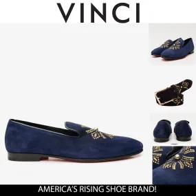 The Lazio Shoe Navy Blue Suede Slip-on Loafer Men Shoe