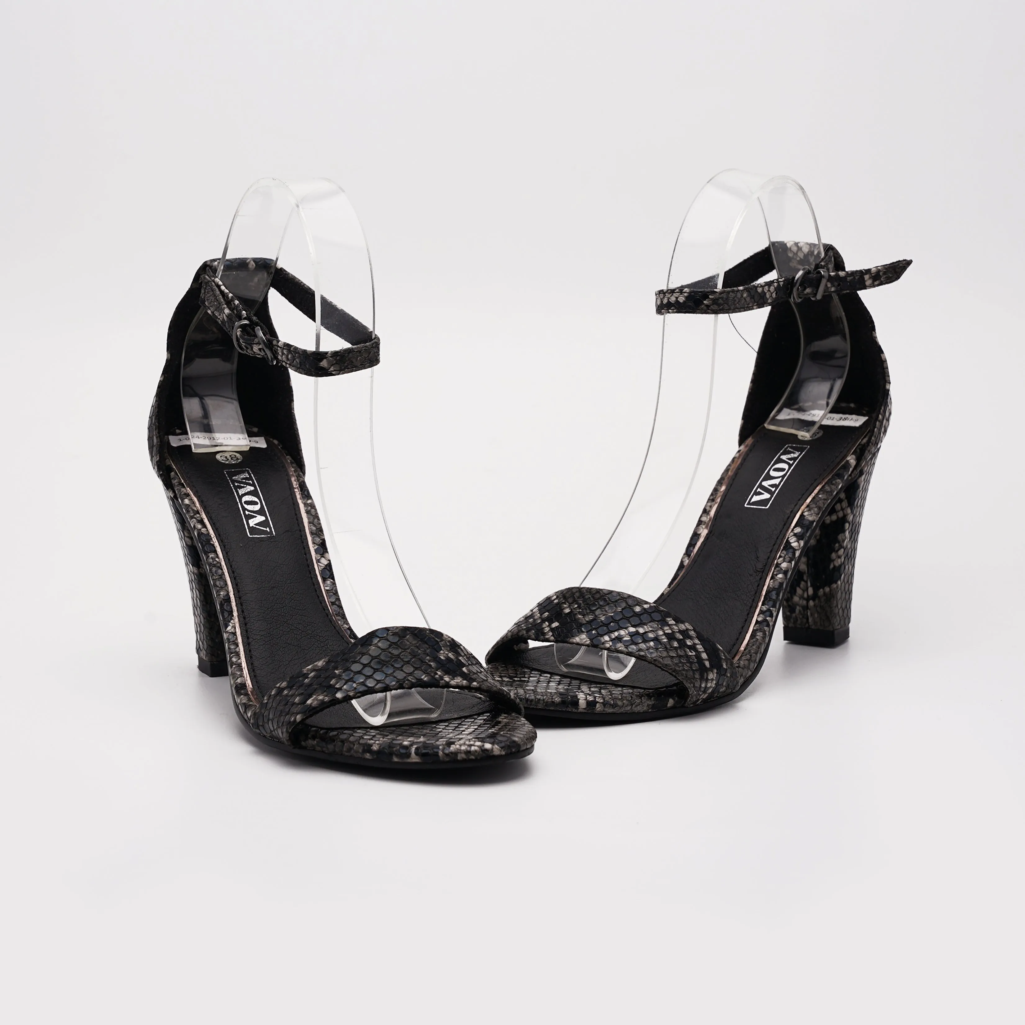 Vaon Snakeskin Print Faux Leather Heel