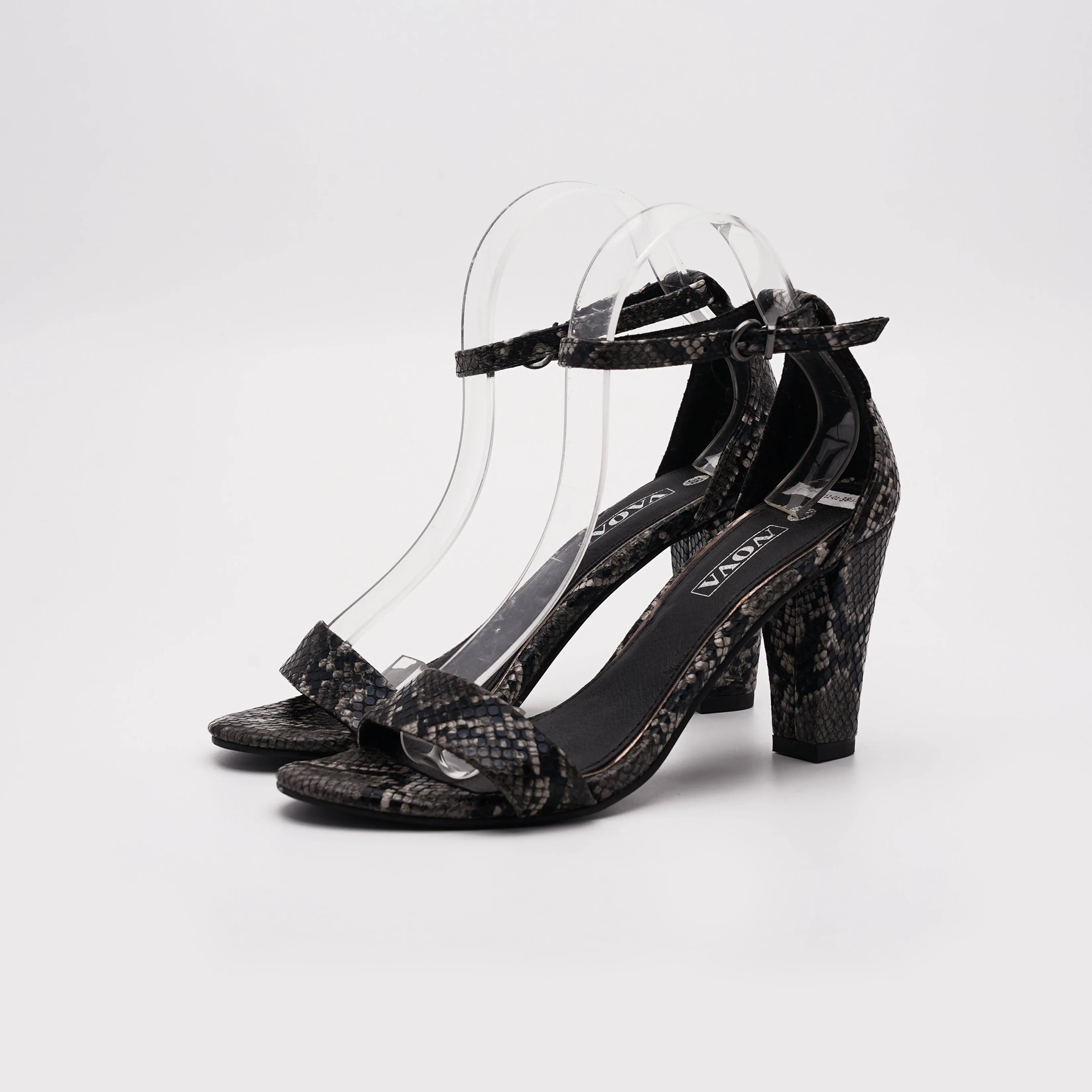Vaon Snakeskin Print Faux Leather Heel