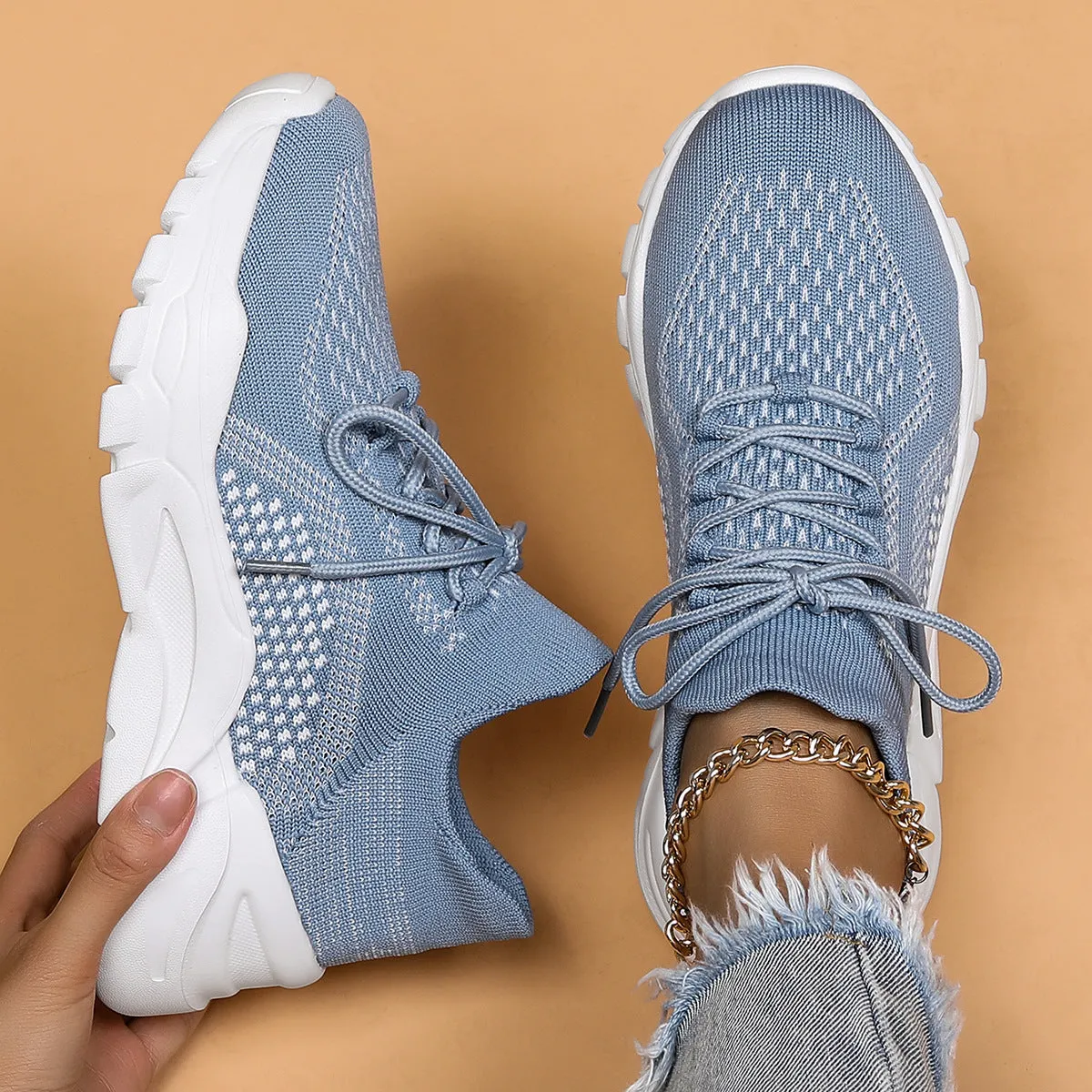 Women's Breathable Knit Chunky Fashion Orthopedic Sneakers