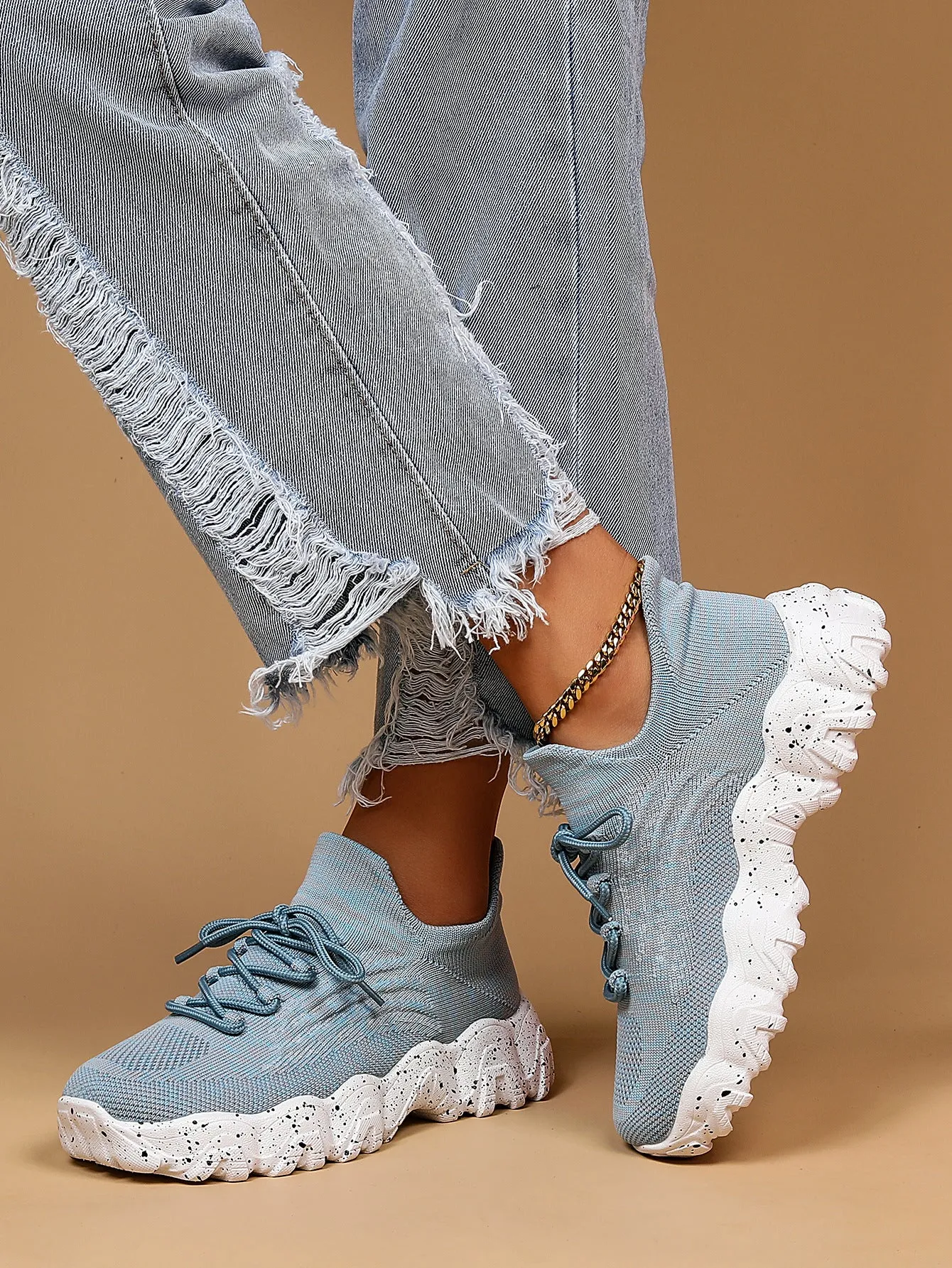 Women's Breathable Knit Chunky Fashion Orthopedic Sneakers