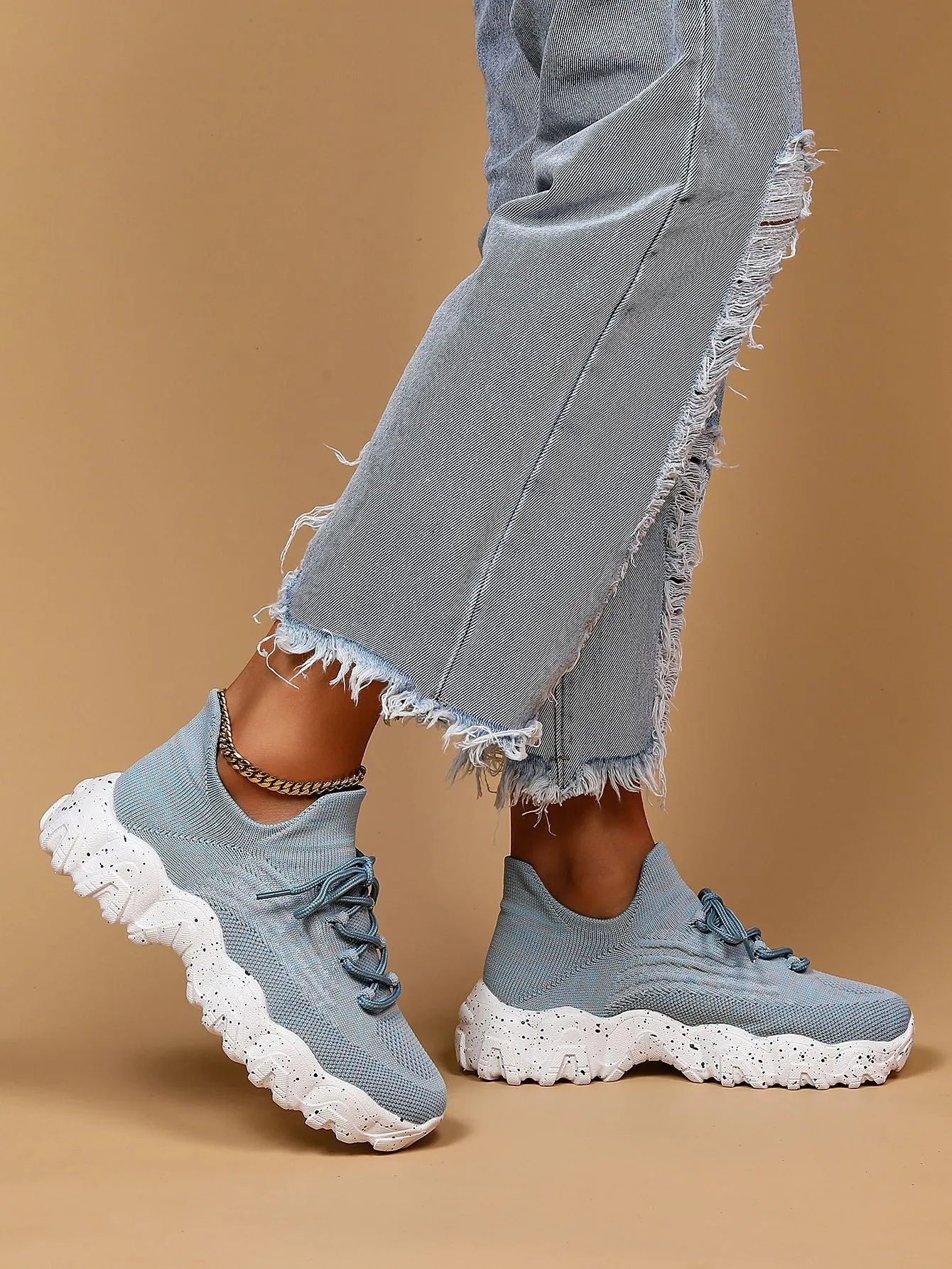 Women's Breathable Knit Chunky Fashion Orthopedic Sneakers