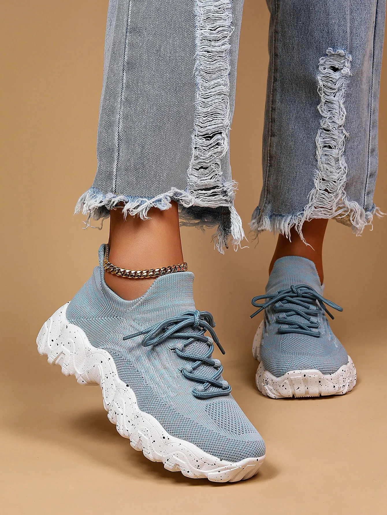 Women's Breathable Knit Chunky Fashion Orthopedic Sneakers