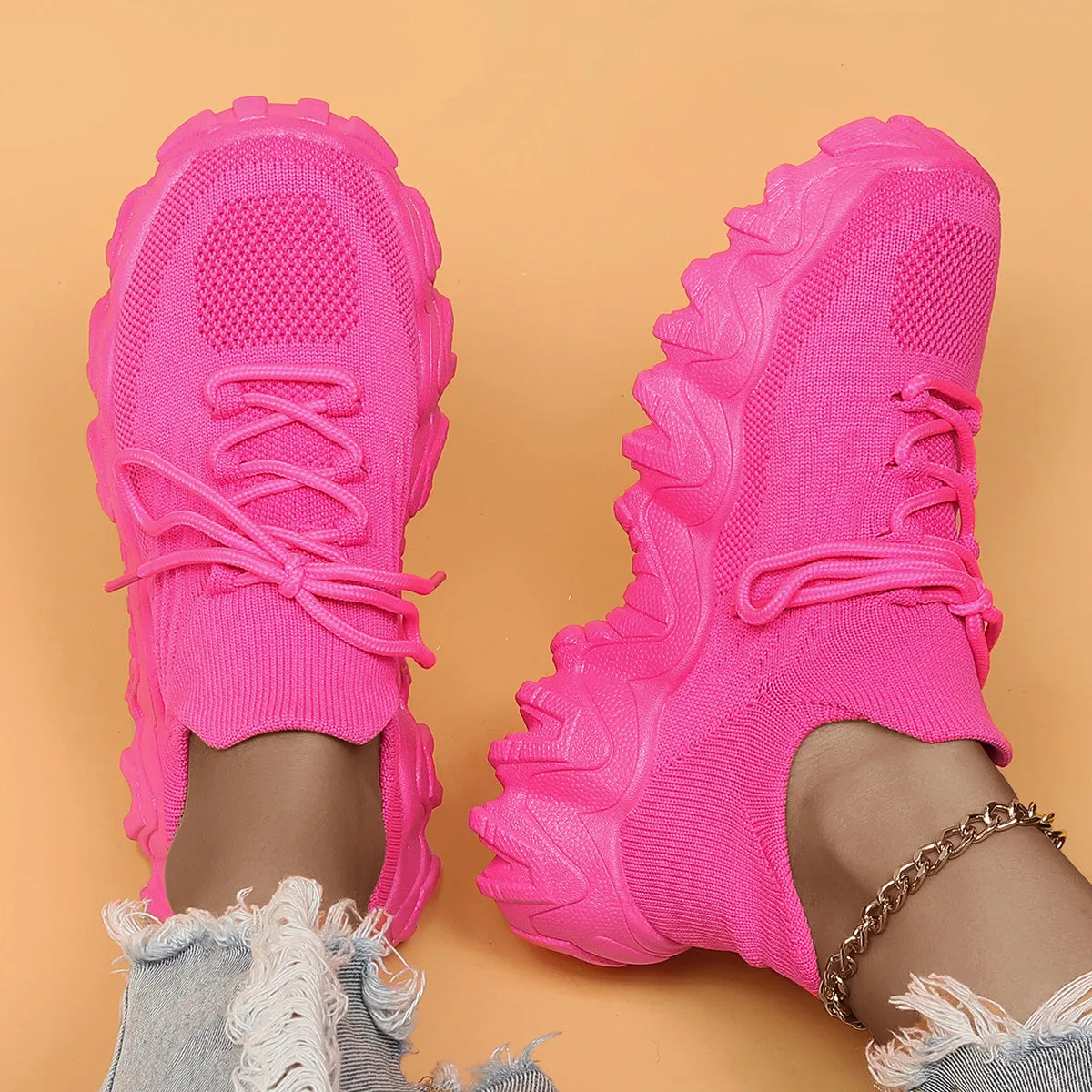 Women's Breathable Knit Chunky Fashion Orthopedic Sneakers